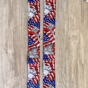 Suspenders July 4th Patriotic Adjustable Flag Statue of Liberty Red White Blue